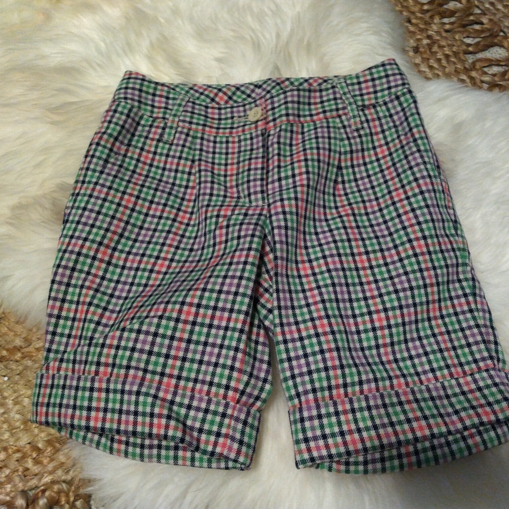 Talbot Kids Plaid Shorts in Green, Red, Purple and Blue size 7